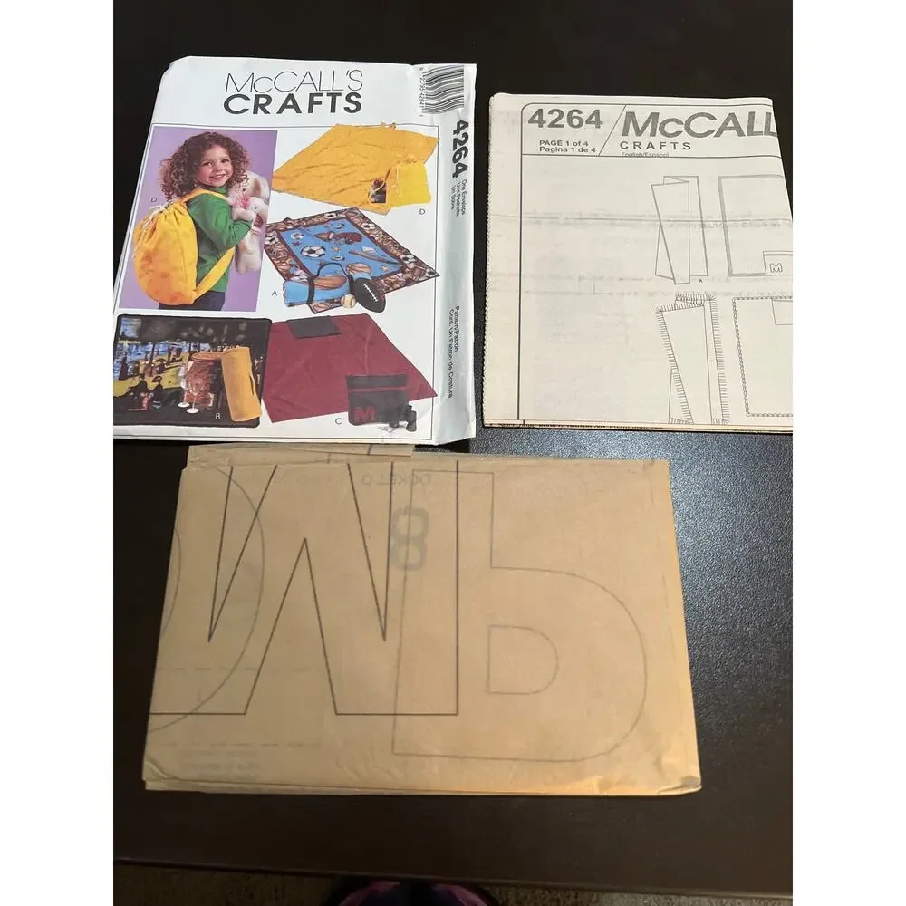 McCall’s Crafts 4264 Easy Fleece Blankets patterns Carrier Cushion Backpack